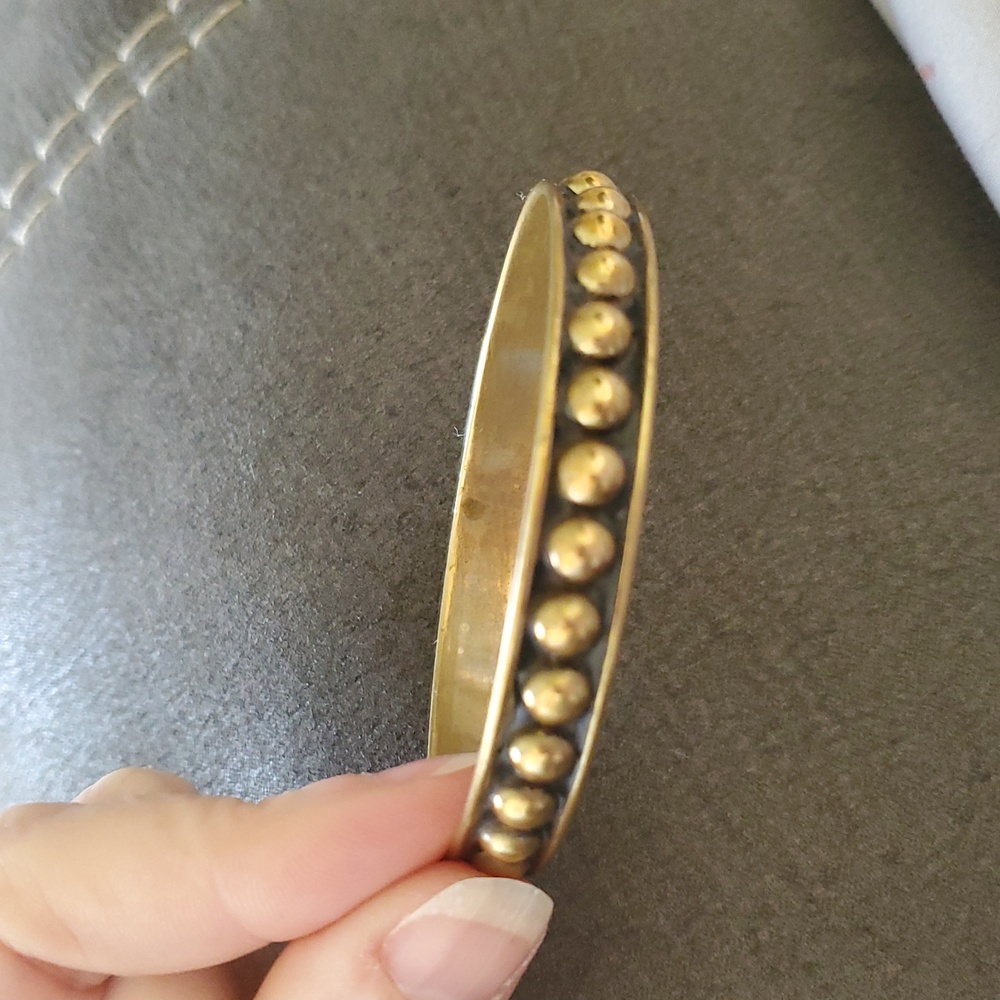 Vintage Monet Gold Beaded Bangle Bracelet - Picture 3 of 3